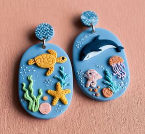 Ngày Valentine Thân Thiện Với Môi Nhựa Đồ Trang Sức Tình Yêu Đại Dương Rùa Cá Heo Bông Tai Cho Quà Tặng Doanh Nghiệp Quà Lưu Niệm/Thủ Công Mỹ Nghệ Toàn Cầu Số Lượng Lớn - Product Image 2