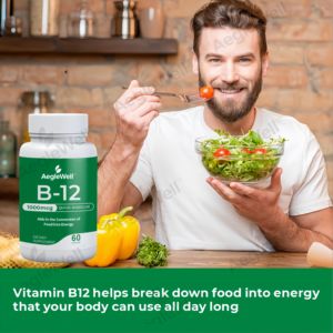 AegleWell 1000 Mcg Kapsul Vitamin B-12 untuk Kesehatan Optimal Kapsul Vitamin <span class=keywords><strong>B12</strong></span> Cocok untuk <span class=keywords><strong>Vegetarian</strong></span> - Product Image 4