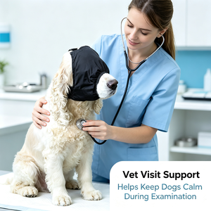 Dog Muzzle Adjustable Dog Calming Blindfold Blackout Dog <b>Eye</b> Cover Car Sickness Light Blocking Pet Calming <b>Mask</b> Reduce Anxiety - Product Image 5