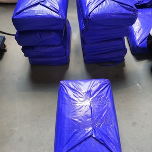 Bâche en tissu tissé HDPE unie imperméable pour camping, bâche de protection pour tentes, bassins à poissons, camions – Bleu, Argent, Olive - Product Image 4