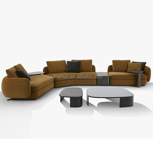 Divano Monoposto <span class=keywords><strong>Italiano</strong></span> di Design Creativo ad Arco Curvo Imbottito in Spugna Rivestito in Tessuto per Soggiorno Saint-Germain Grande Dimensione - Product Image 2