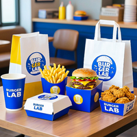 Boîte à hamburger en kraft personnalisée pour la vente en gros de poulet frit français, frites et autres plats à emporter – Emballage rapide pour la restauration rapide