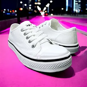 Scarpe da tennis Bresa Canvas 860 con punta tonda e lacci, bianche, per tutte le stagioni, casual. - Product Image 6