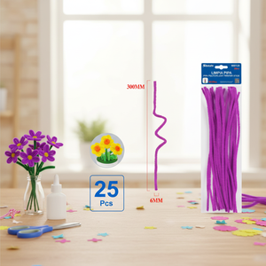 25 Pezzi Scovolini Viola Fatti a Mano 6mm X 300mm per Progetti Fai-da-Te e Artigianato per la Festa della Mamma - Forniture Artigianali dalla Cina - Product Image 3