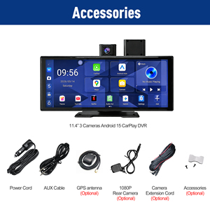 11.4인치 안드로이드 15.0 4G 블랙박스 8G+128G ADAS 5G 와이파이 차량용 DVR GPS 블루투스 FM 24시간 주차 모니터링 후방 카메라 비디오 레코더 - Product Image 6