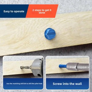 Tornillo <span class=keywords><strong>Autorroscante</strong></span> de Acero al Carbono M4.8, Métrico, Azul, Antioxidante, Grado 8.8, para Ladrillo de Hormigón Poroso, Espuma y Ladrillo Celular, Cabeza <span class=keywords><strong>Hexagonal</strong></span> - Product Image 2