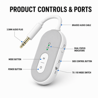 Transceptor de Audio Bluetooth con Chip Qualcomm, Compatible con los Perfiles AptX y AptX-LL, Compatible con Aviones