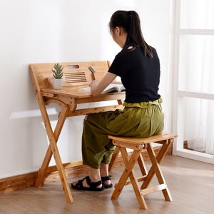 Bamboo <b>Study</b> <b>Desk</b> Foldable Modern Simple Design For Home Office Student Use - Product Image 1