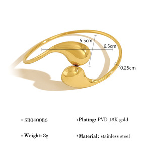Cao cấp tối giản bất thường mạ vàng xỉn màu miễn phí Chunky vòng hình giọt nước mở đàn hồi Vòng đeo tay thời trang cho phụ nữ Quà Tặng - Product Image 6