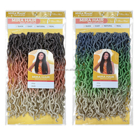 Nuovo Arrivo: Set di 3 Fasci di Capelli Sintetici Ombre Gypsy Goddess Locs, Extension Ondulate Faux Locs per Crochet, Personalizzabili