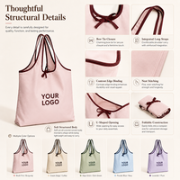 Sac fourre-tout pliable en toile avec logo personnalisé imprimé, réutilisable, enroulable, pour courses, écologique, vente en gros