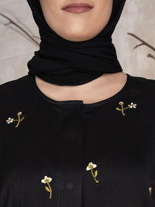 Vêtements pour femmes, best-seller, robe musulmane Abaya en polyester brodé, hijab, kimono, robe de mariage, Eid, manches longues, ample, style arabe, Dubaï - Product Image 2