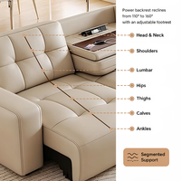 Canapé-lit électrique moderne avec table escamotable et ports USB pour le mobilier de salon