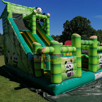 Structure gonflable Panda pour enfants de qualité commerciale, avec toboggan, en bâche PVC 0,55 mm, portable, capacité 500 kg