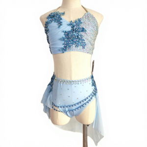 LIUHUO <span class=keywords><strong>Abito</strong></span> da Danza Lirica per Ragazze, Vestito da Pole Dance di Lusso per Competizioni, Blu Grigio Personalizzabile BD8876 - Product Image 1