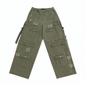 Pantalon cargo homme OEM personnalisé, taille élastique, décontracté, style jogging, avec poches, teint uni, coupe droite, léger, Haus Industries - Product Image 5