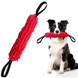 Jouet à mâcher pour chien en chenille de haute qualité pour l'entraînement à l'agilité, jouet interactif d'extérieur à double poignée en bungee écologique pour grands chiens - Product Image 2