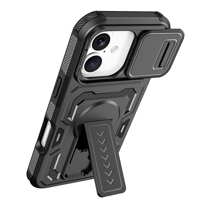 LeYi New Heavy Duty Case with Slide Camera Cover Kickstand Shockproof Protective Phone Cases for iphone 17 15 16 14 Pro Max Air