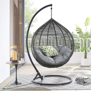 Vietnamese Aluminum Frame Poly Rattan Swing Chair <b>Cushion</b> Modern Design <b>Outdoor</b> Furniture Versatile Courtyard Living Room Hotel - Product Image 1