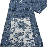 Tissu en dentelle 100 % polyester écologique entièrement pailleté, largeur 130 cm, style africain de luxe, vente en gros d'usine