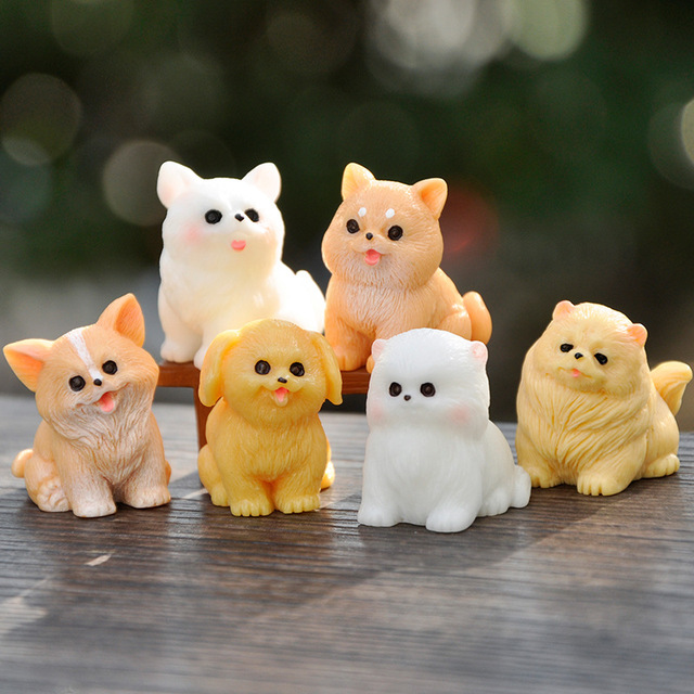 Hot Selling Cartoon Cute Pet Dog Action Figures Children 3D Doll Toys Wholesale Car Decoration Accessories Action Figures