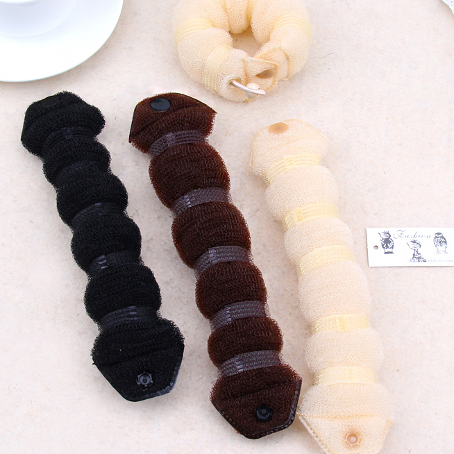 Производитель, Пончик для волос, вязаный нейлоновый горячий пучок, нейлоновая эластичная лента, пуговица для прически невесты, Пончик для волос