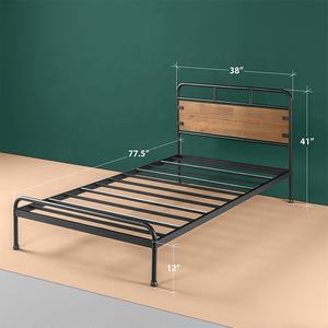<span class=keywords><strong>Lit</strong></span> de maison en fer forgé, avec cadre en métal forgé et conception en bois, pour meuble de chambre à coucher, DB-816 - Product Image 4