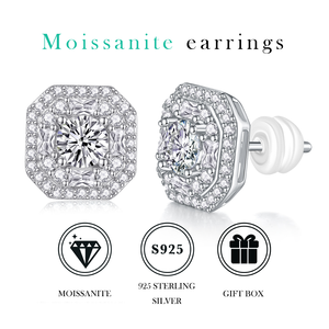 Prix bon marché bijoux en gros 925 argent Sterling VVS Moissanite <span class=keywords><strong>diamant</strong></span> boucles <span class=keywords><strong>d</strong></span>'oreilles pour hommes femmes E231213514-50 - Product Image 2