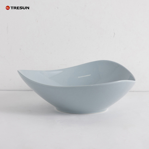 Fabricant de vaisselle en Chine, assiette à dîner en céramique personnalisée, couleur émaillée bleue, porcelaine nordique, ensemble de vaisselle irrégulière - Product Image 2