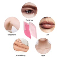 Alat Cukur Alis Mini Portabel dengan Pegangan Jari, Pencukur Wajah, Alat Dermaplaning untuk Wanita, Set Pemangkas Alis Kecil dan Ringkas untuk Perjalanan