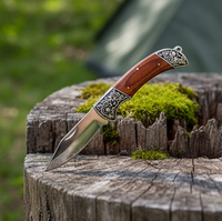 Couteau pliant fantaisie en forme de cheval, de qualité supérieure, pour le camping, avec lame à bouton-poussoir, manche en bois et lame en acier inoxydable, vente en gros