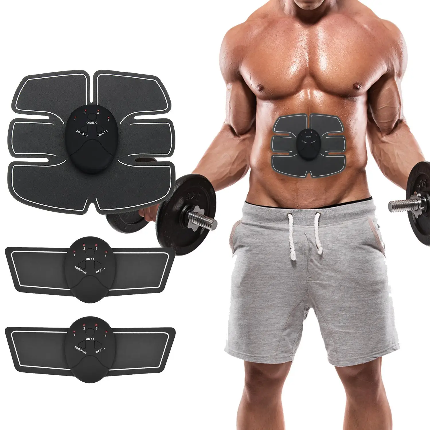 Estimulador muscular eléctrico Abs Ems, cinturón adelgazante, masajeador de tóner abdominal