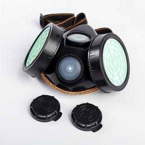 Demi-masque anti-poussière à double cartouche avec lunettes pour l'industrie et l'agriculture - Product Image 4