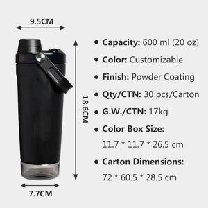 Toptan 20oz Protein Tozu Shake Bardağı Saplı Saklama Bölmeli İzoleli Shake Şişesi Spor Salonu Fitness <span class=keywords><strong>Shaker</strong></span> Karıştırma Bardağı - Product Image 5