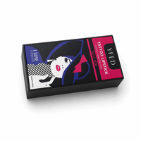 Coffret Cadeau Rouge à Lèvres Tatouage Personnalisé avec Coton-Tiges et Teinte pour les Lèvres, 20 Pièces, Emballage Rigide, Teinte ROSE RED, OEM, Lamination Mate, Éponge