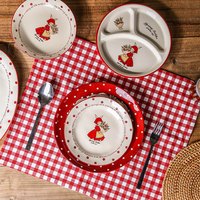 Nordique moderne personnalisé rouge forêt lapin décoratif porcelaine vaisselle de Table assiette en céramique petit déjeuner Dessert plats assiettes ensemble