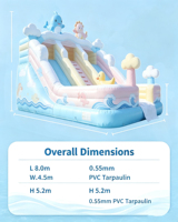 Toboggan gonflable commercial Dolphin pour enfants, toboggan gonflable extérieur pour location événementielle, anniversaires et fêtes en extérieur