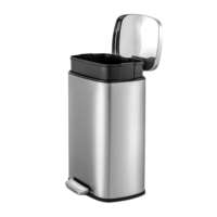 Poubelle à pédale en acier inoxydable pour cuisine commerciale, avec couvercle à fermeture douce