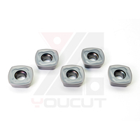 Plaquettes de fraisage SDMT Série PVD revêtues de TiAlN, grade YG2125, ISO P10-P30, pour finition d'acier et d'acier inoxydable, 4 arêtes de coupe