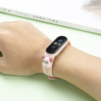 Sabuk jam tangan pintar LED, gelang kartun Mi Band 5, tali jam tangan pintar untuk Mi Band 7 6 5 4 3