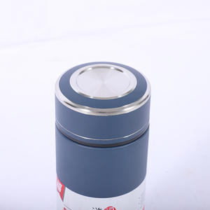 Botella de agua aislada de acero inoxidable de 500 ml con filtro para té, para oficina, viajes al aire libre, regalo empresarial, azul, gris, negro - Product Image 1