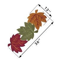 Woww-y-hanne colorées en feuilles d'érable, collection automne, décoration de maison, broderie sur les fleurs, chemin de Table en lin