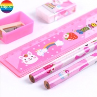 5 pièces fournitures scolaires avec crayon règle gomme articles retour à l'école ensemble de papeterie pour les enfants
