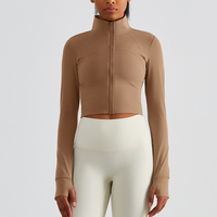 Vestes de fitness extensibles pour femmes de haute qualité manteaux de yoga avec fermetures éclair complètes vêtements actifs coupe ajustée vestes d'entraînement de course en plein air