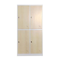 Armoire de vestiaire en acier KD pour salle de sport, casier de rangement métallique à 4 portes pour dortoir