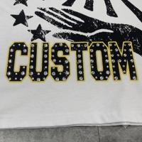 T-shirt à imprimé graphique lourd personnalisé Guangzhou Shangshang, impression DTG, t-shirt à strass, t-shirt court, coupe ample, t-shirt pour homme