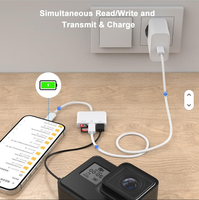 Adaptateur Lecteur de Cartes USB OTG 4-en-1 avec Sortie AC et Protection OTP pour Ordinateur Portable, Téléphone Mobile, Appareil Photo, Mémoire SD/TF - Neuf