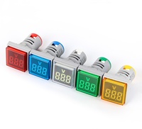 Indicateur de tension Ashan AD16-22DSV, LED circulaire/carrée en plastique, 230V, IP55, multicolore, momentané/verrouillable