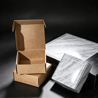 Boîte d'emballage pliante en carton kraft recyclé brun, mini, biodégradable, avec logo personnalisé en relief, impression quadricolore, vente en gros