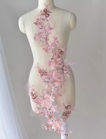 Appliques en dentelle colorées pour robes, accessoires de mode, appliques florales 3D à coudre sur tissus vestimentaires, patchs d'appliqué de style chinois